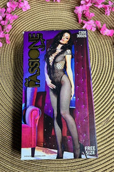 Passione Black Fishnet Bodysuit – Bold & Intricate